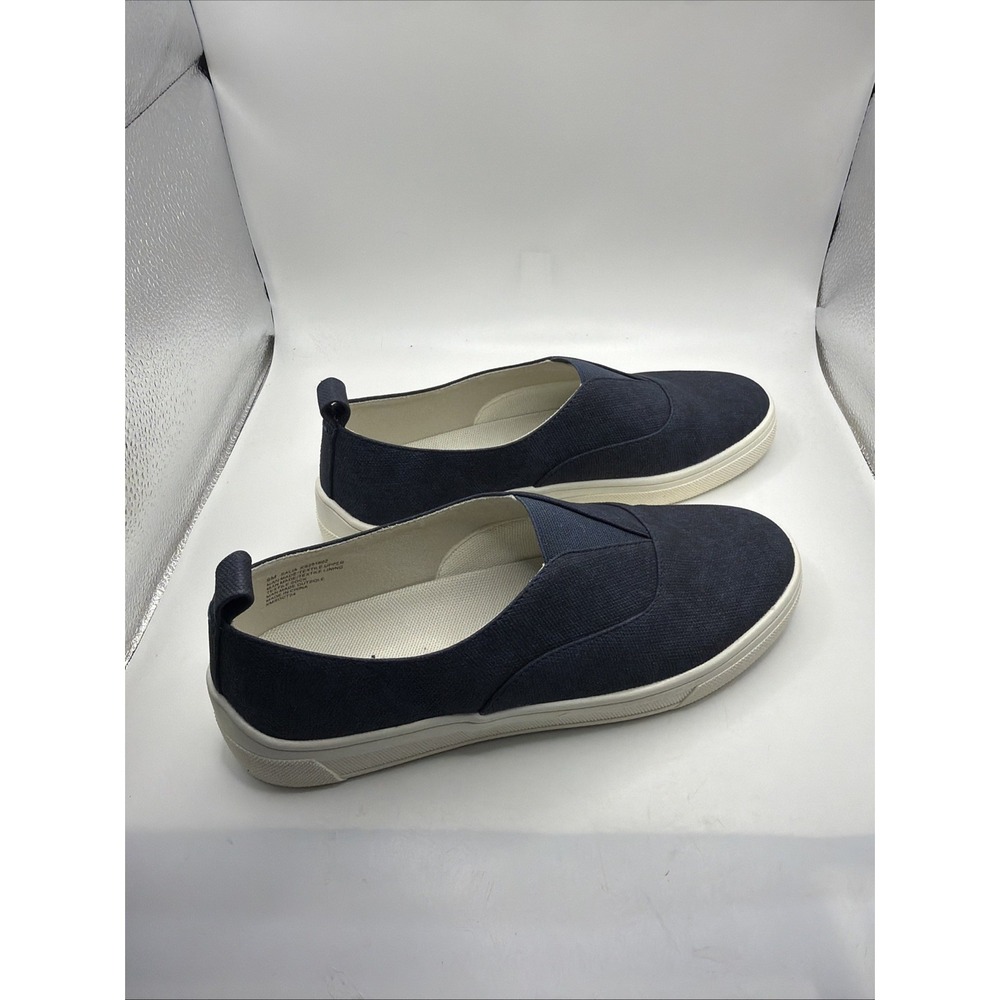 Kensie Girl Navy Canvas Slip-On Espadrille Sneakers with Cream Sole - Picture 2 of 10